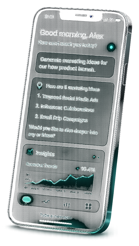 AI assistant mobile app on a smartphone